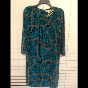 Green Michael Kors dress with accessory detail